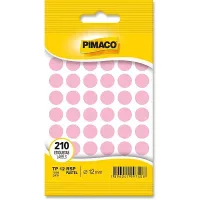 Etiqueta Adesiva Rosa Pastel 12mm – Envelope com 5 Folhas (210 Unidades) – Pimaco