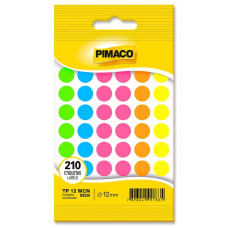 Etiqueta Adesiva 12mm Pimaco – Envelope com 5 Folhas (210 Etiquetas) Multicolor Neon TP-12 Etiqueta Adesiva 12mm Pimaco – Envelope com 5 Folhas (210 Etiquetas) Multicolor Neon TP-12