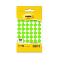 Etiqueta Adesiva 12mm Verde Neon Pimaco – Envelope com 5 Folhas (210 Unidades) 