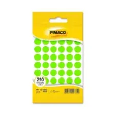 Etiqueta Adesiva 12mm Verde Neon Pimaco – Envelope com 5 Folhas (210 Unidades)  Etiqueta Adesiva 12mm Verde Neon Pimaco – Envelope com 5 Folhas (210 Unidades)