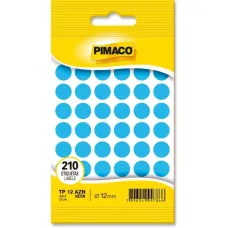 Etiqueta Adesiva 12mm Azul Neon Pimaco – Envelope com 5 Folhas (210 Unidades)  Etiqueta Adesiva 12mm Azul Neon Pimaco – Envelope com 5 Folhas (210 Unidades)