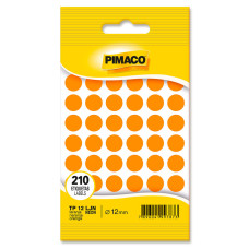 Etiqueta Adesiva 12mm Laranja Neon Pimaco – Envelope com 5 Folhas (210 Unidades)  Etiqueta Adesiva 12mm Laranja Neon Pimaco – Envelope com 5 Folhas (210 Unidades)