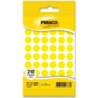 Etiqueta Adesiva O 12mm Env C/10 Fls/210 Etiq Amarela Tp-12 Neon Pimaco