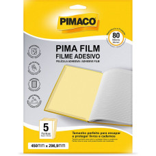 Plástico Adesivo com 5 Folhas 45cm x 29,6cm Transparente 970859 Pimaco