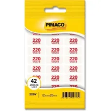 Etiqueta Adesiva Sinalizadora 12x26mm Pimaco – Envelope com 2 Folhas (42 Etiquetas) 220V Etiqueta Adesiva Sinalizadora 12x26mm Pimaco – Envelope com 2 Folhas (42 Etiquetas) 220V
