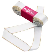 Fita Cetim Ourola Dourada Nº 3 10mm Branco 10 Metros Progresso Fita Cetim Ourola Dourada Nº 3 10mm Branco 10 Metros Progresso