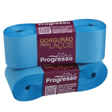 Fita Gorgurão Nº 9 38mm Azul Médio 10 metros Progresso Fita Gorgurão Nº 9 38mm Azul Médio 10 metros Progresso