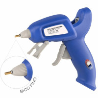 Pistola Cola Quente Mini Bico Fino 7mm 8W Azul Progresso