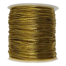 Cordão Metálico Fio Decorativo Dourado 2mmx50m Cordão Metálico Fio Decorativo Dourado 2mmx50m