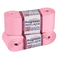 Fita Gorgurão Nº 9 38mm Rosa Quartzo 10 metros Progresso Fita Gorgurão Nº 9 38mm Rosa Quartzo 10 metros Progresso
