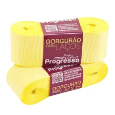 Fita Gorgurão Nº 5 38mm Amarelo Canário 10 metros Progresso