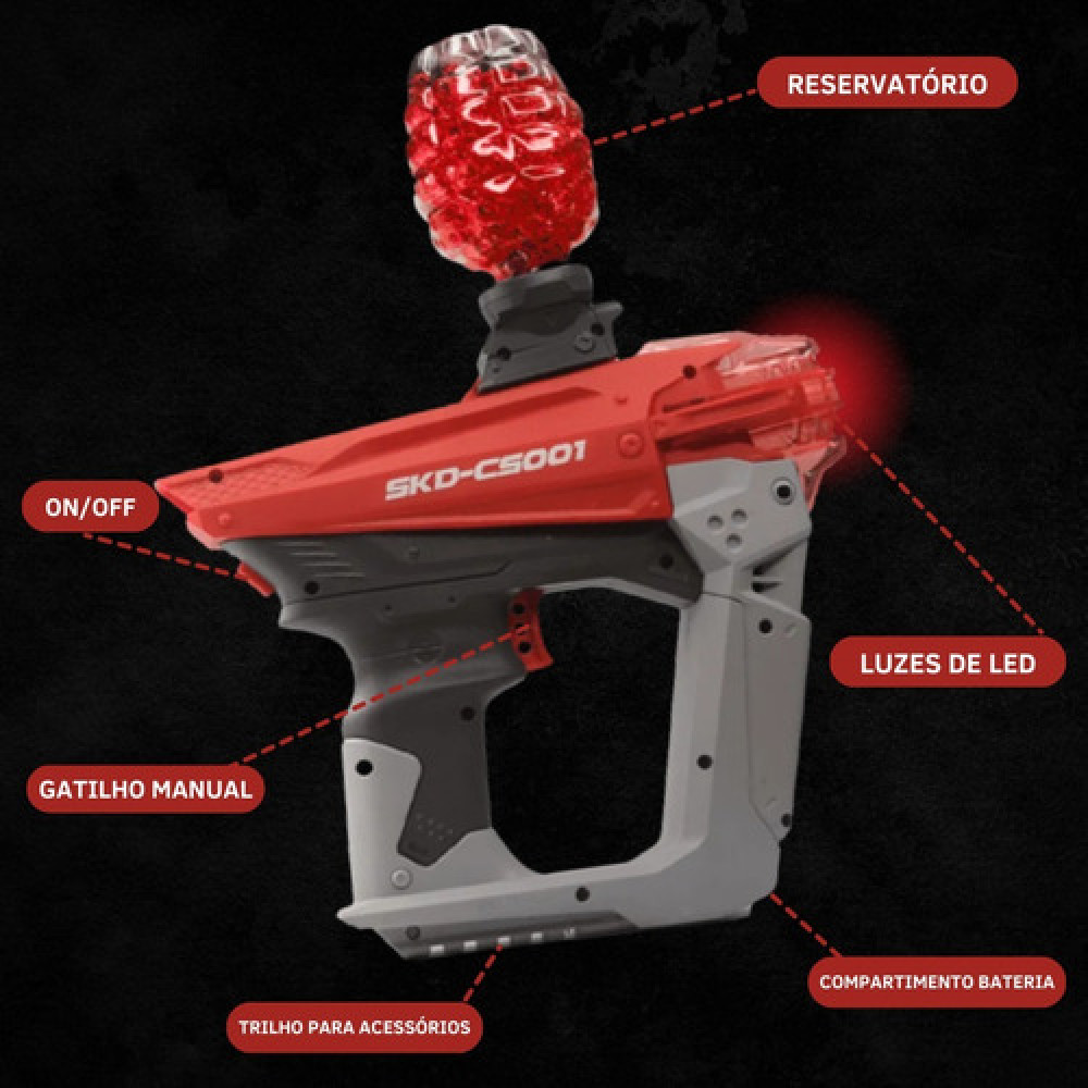 brinquedo arminha glock lança bolinha de gel premium - Escorrega o