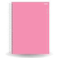 Caderno Universitário 80 Folhas 1 Matéria Capa Dura Rosa Rose SD