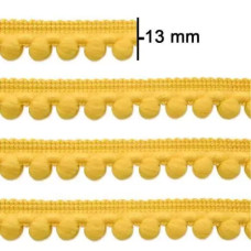Fita Grelot Pompom 13mm Amarelo Ouro 20 Metros São josé Fita Grelot Pompom 13mm Amarelo Ouro 20 Metros São josé