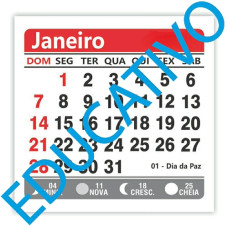 Mini Calendário Educativo 5x5cm – Kit com 100 Unidades