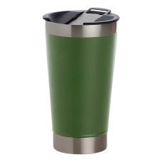 Copo Térmico Aço Inox Para Bebidas com Tampa, Cerveja e Abridor de Garrafas 502ml - Verde Militar