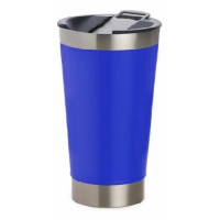 Copo Térmico Aço Inox Para Bebidas com Tampa, Cerveja e Abridor de Garrafas 502ml - Azul