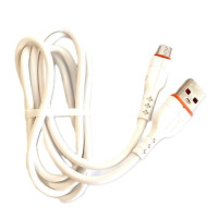Cabo Usb V8 Emborrachado 1M 2.4A Branco Serie Yasui Shinka