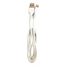 Cabo Usb Lightning Emborrachado 1M 2.4A Branco Shinka