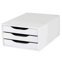 Caixa de Arquivo 3 Gavetas MDF Branco Souza Caixa de Arquivo 3 Gavetas MDF Branco Souza