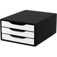 Caixa de Arquivo 3 Gavetas MDF Black Piano Souza Caixa de Arquivo 3 Gavetas MDF Black Piano Souza