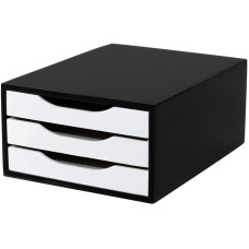 Caixa de Arquivo 3 Gavetas MDF Black Piano Souza Caixa de Arquivo 3 Gavetas MDF Black Piano Souza