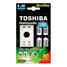 Carregador De Pilhas com 4 Pilhas TNHC-6GME4 Toshiba