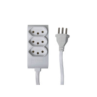 Extensão Elétrica 250V 10A 3 Tomadas 2P+T 3m Bivolt Branca Taschibra