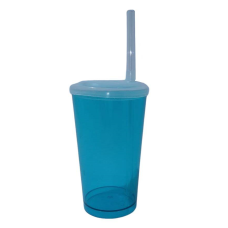 Copo Suco Caldereta 300ml com tampa e canudo Azul Tiffany