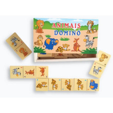 Brinquedo Dominó de Madeira 28 Peças Animais Toy Mix Brinquedo Dominó de Madeira 28 Peças Animais Toy Mix
