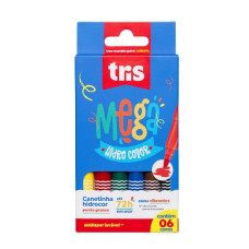 Canetinha Hidrocor Tris Mega Hidro Ponta Grossa Tris 6 Cores Summit 