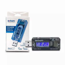 Testador e Medidor de Voltagem Amperagem e Capacidade para porta Usb Uts-10 Exbom