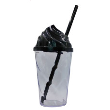 Copo Twister 300ml com Tampa Chantilly e Canudo Fume Translúcido Copo Twister 300ml com Tampa Chantilly e Canudo Fume Translúcido