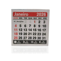 Mini Calendário 2026  para Imã Geladeira Vermelho 100 unidades