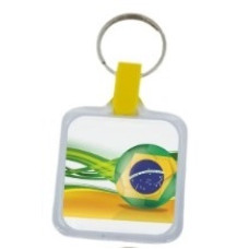 Chaveiro Acrílico Alça Plástica Amarelo 3,3x3,3cm com 10 unidades Chaveiro Acrílico Alça Plástica Amarelo 3,3x3,3cm com 10 unidades