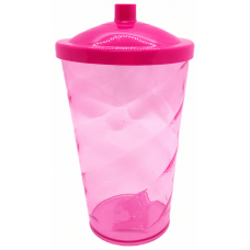 Copo Twister 400ml Translucido com Tampa e Canudo Rosa Pink Copo Twister 400ml Translucido com Tampa e Canudo Rosa Pink