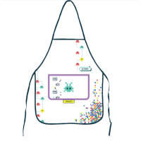Avental Infantil Escolar com Bolso Color Game Leo e Leo
