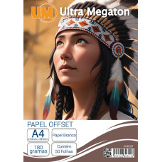 Papel Offset A4 180G Branco 50 Folhas Ultra Megaton