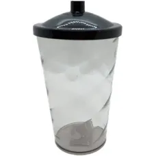 Copo Twister 400ml Translucido com Tampa e Canudo Preto Copo Twister 400ml Translucido com Tampa e Canudo Preto