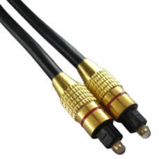 Cabo Óptico Digital Toslink 2 Metros 4mm Premium Dourado XT-2196 Xtrad