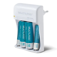 Carregador de Pilhas AA AAA com 2 Pilhas AA e 2 AAA CB045 Multilaser Carregador de Pilhas AA AAA com 2 Pilhas AA e 2 AAA CB045 Multilaser
