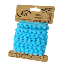 Fita Grelot Pompom 5mm Azul Claro 2 Metros