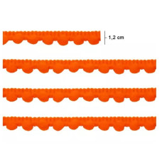 Fita Pompom 12mm Laranja 10 Metros