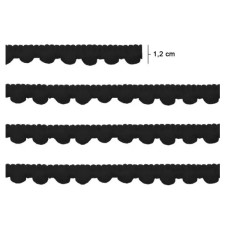 Fita Pompom 12mm Preto 10 Metros