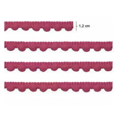 Fita Pompom 12mm Rosa Antigo 10 Metros