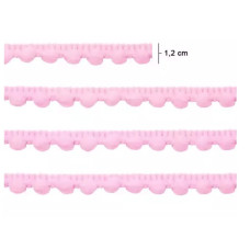 Fita Pompom 12mm Rosa Bebê 10 Metros