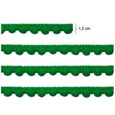 Fita Pompom 12mm Verde Bandeira 10 Metros