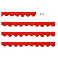 Fita Pompom 12mm Vermelho 10 Metros