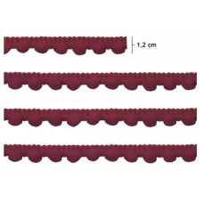 Fita Pompom 12mm Vinho 10 Metros