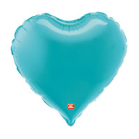 Balão Metalizado Coração Azul Claro 9" 22cm São Roque